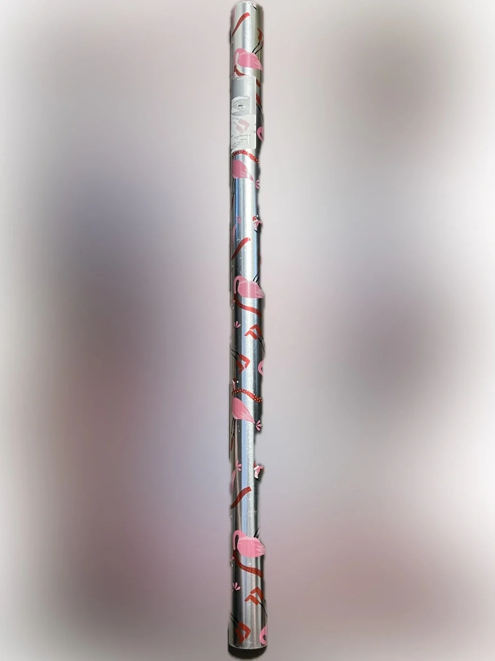 🔴New Pink Christmas Flamingo Silver Premium Heavy Foil Wrapping Paper Roll